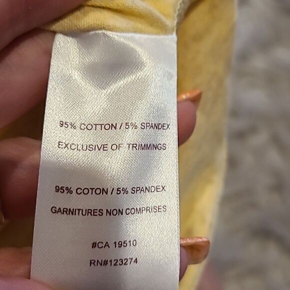 Lole womens light yellow cotton‎ stretch tank top with button neck size large - Picture 4 of 6